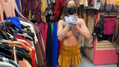 Getting silly and letting strangers touch my boobs in public 😆