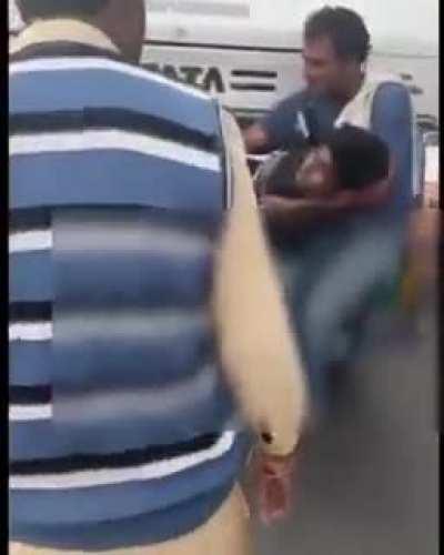 Thief stole 2 sacks of wheat, got caught and was taken to the police like this