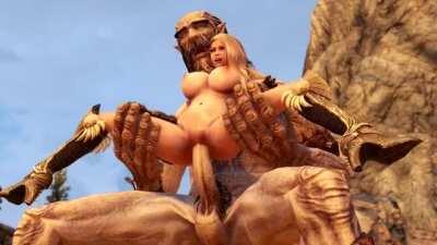 Dragonborn Uses Her Body To Get Past Giants