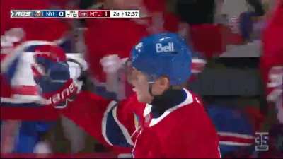 Laine scores top shelf on the power play in his first game as a Montreal Canadien