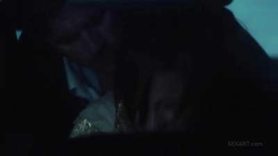 Malena Morgan in a Car