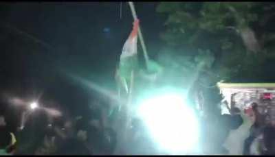 TMC workers celebrating their victory in panchayat elections 