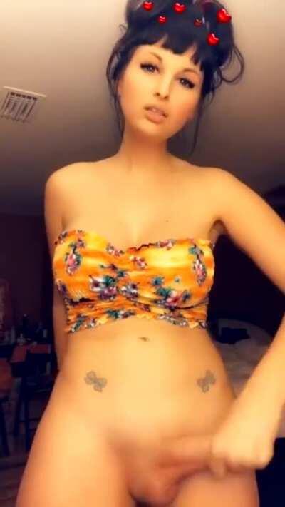 Hair up. Pants off. Cock hard.