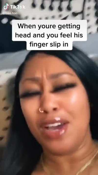 Feeling the finger go in