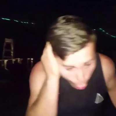 Smashing a bottle on your head to look cool