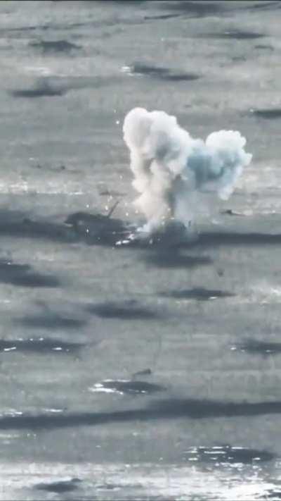 Destruction of the Russian T-80BV by undermining the ammunition load. Is this the first place in the tower throwing category?