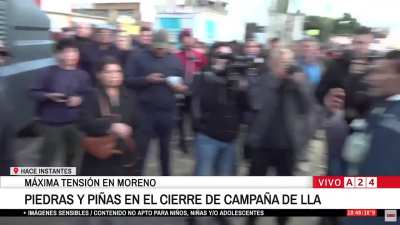 En pleno acto de moreno, un kirchnerista comenzó a los ataques: 