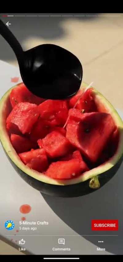 Soggy watermelon candle from 5-Minute Crafts