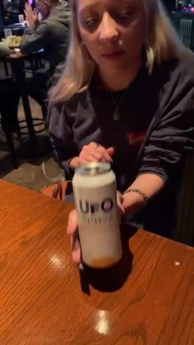 A different way to drink a can