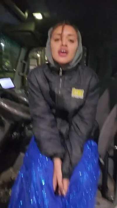 Man deals with a lady who jumped into his truck