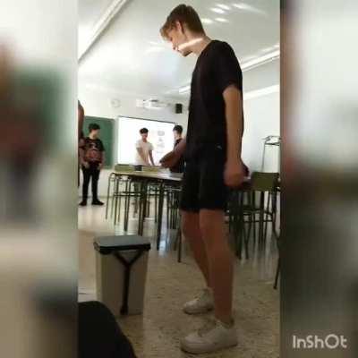 Halloween school event eve, playing football with a paper ball (I had to crop it cuz I didn't want to risk it getting caught with the phone)