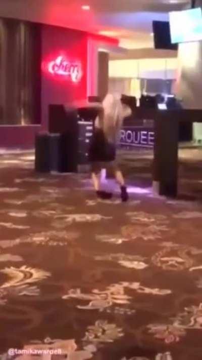 Luckily floor was carpeted