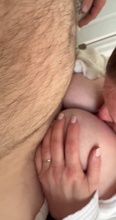 Massive tits vs average cock blowjob