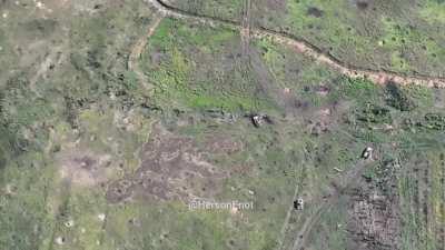 ru pov: Wrecks of Ukrainian Leopard, M113s and BMPs littering area around Bakhmut after fights