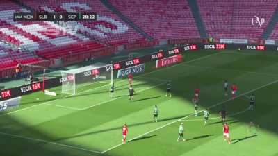 Golo do Pizzi com estádio vazio