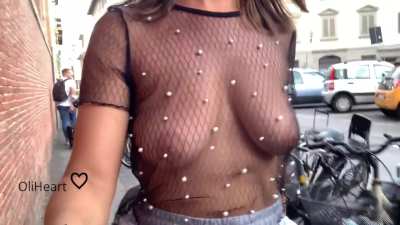 Dared to wear a sheer top in public [video]