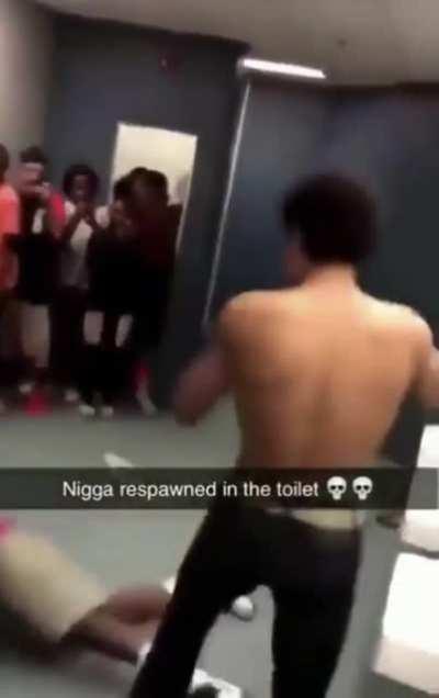 This guy respawned in the toilet.