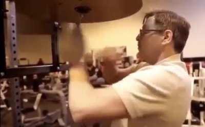 Boxing coach shows his skills with a speed bag (sorry if repost)