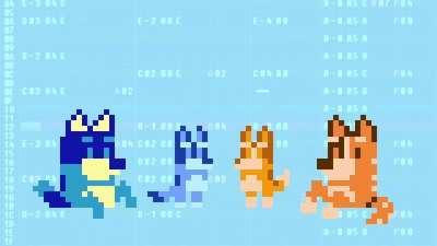 Made a cover of the Bluey theme with Famitracker, and a little animation to go with it :]