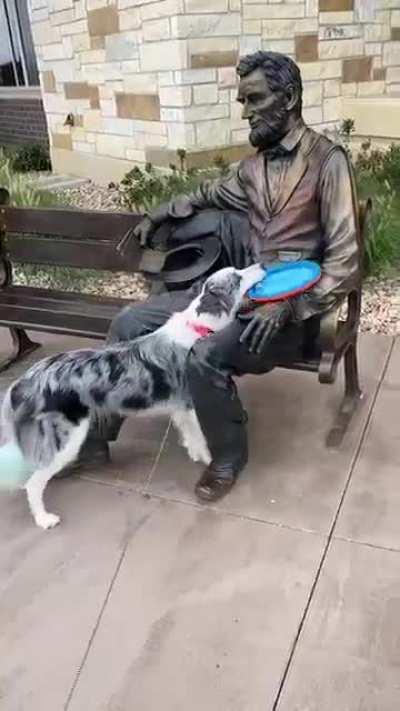 C’mon, Abe just throw the damn frisbee