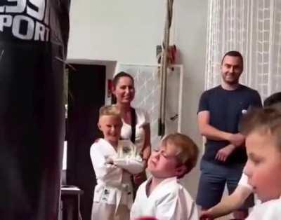Kid is done with karate