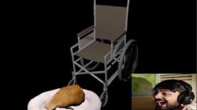 Mutahar Laughing At Cat In Wheelchair