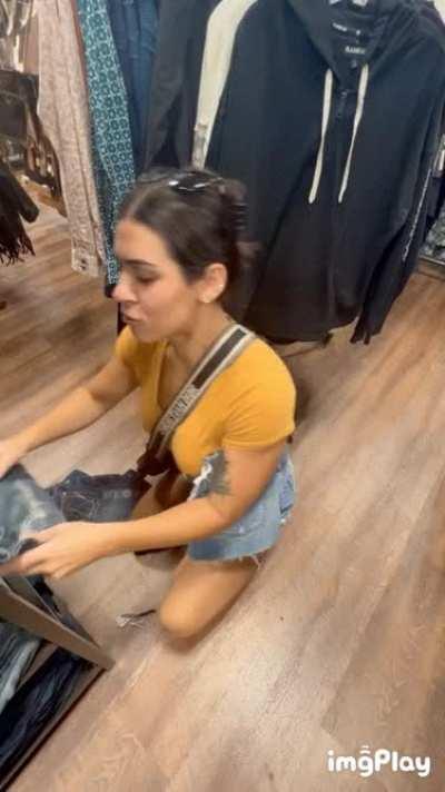 I sucked his cock in the dressing room 👅💦 then carried his hot load around the store for 5 minutes while teasing it in my mouth before swallowing 😮&zwj;💨