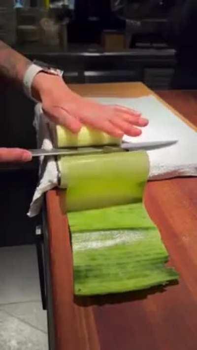Thinly sliced cucumber