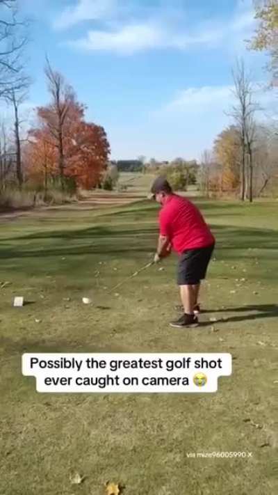 Unintentional golf shot bouncing back