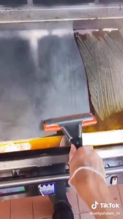 Cleaning off a grill