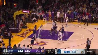 [Highlight] Russell Westbrooks lackluster defense leads to a corner three for Mills