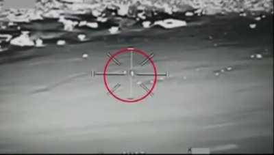 Saudi Apache targets two Houthis attempting to move to the front line in Yemen/Saada (date unknown)