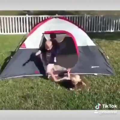 Yeah, it's so hard to get out of the tent