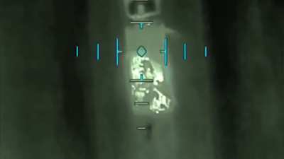 Ukrainian night heavy drone bomber chases and bombs a Russian truck full of Russian infantry