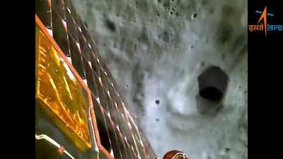 ISRO just released video of Chandrayan 3 lander touchdown on moon surface 