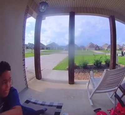 Somebody save him from that wild dog 😂