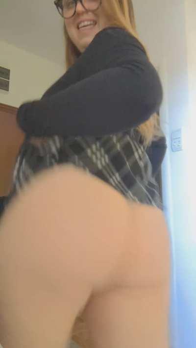 Pull my skirt up and give my ass a spank