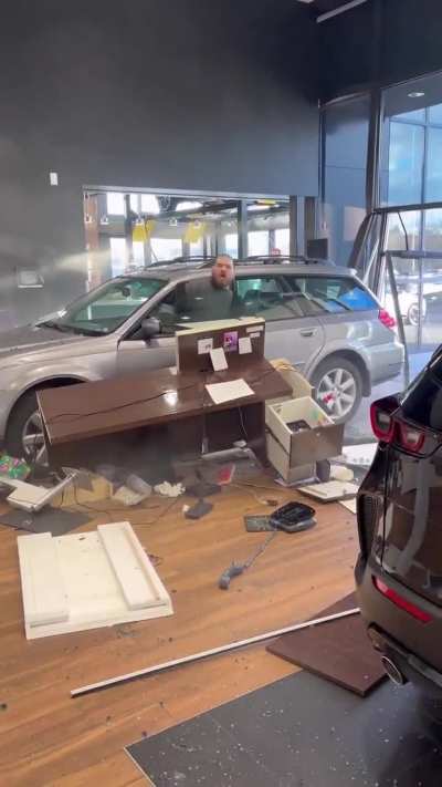 Utah man crashes car into dealership after being denied refund for faulty Subaru Outback