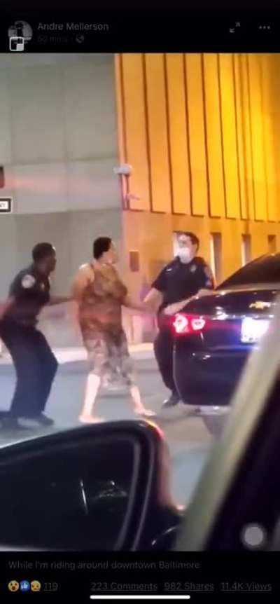 Punching a cop