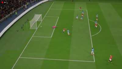 This was awarded as a goal. This game never fails to surprise me