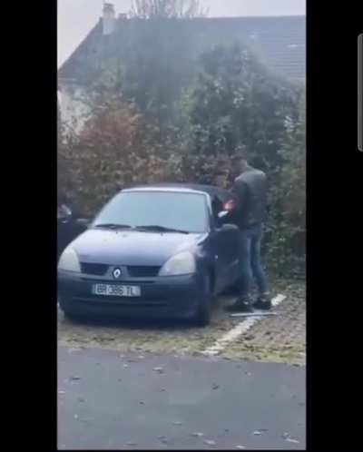 Lighting a fire in a car