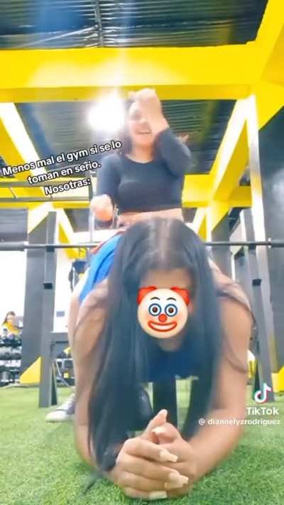 Latinas Dry Humping in GYM