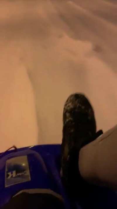 Frühmorgens Schlittenfahrten