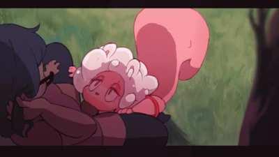 Slime girl deepthroating a cock