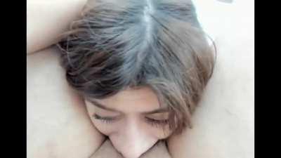 Amazing blue eyes deepthroat