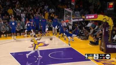 [Highlight] Paul George steals JTA's pass then casually strolls in for the dunk