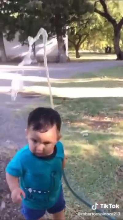 this is what happens when kids discover a water hose for the first time