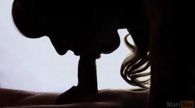 Gorgeous silhouetted sucking