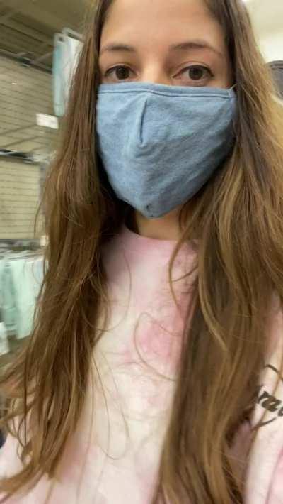Flashing my pussy at Hobby Lobby
