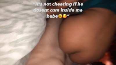 Not cheating if he pulls out of her pussy? Right? 😳